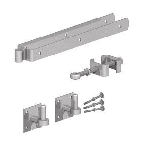 Field Gate Adjustable Double Strap Hinge Set with Hooks on Plates